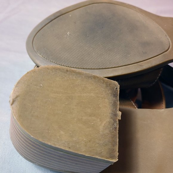 Rampage Jabari Women's Size 7.5 Faux Leather Open Toe Pumps Heels Sandals Shoes - Picture 8 of 12